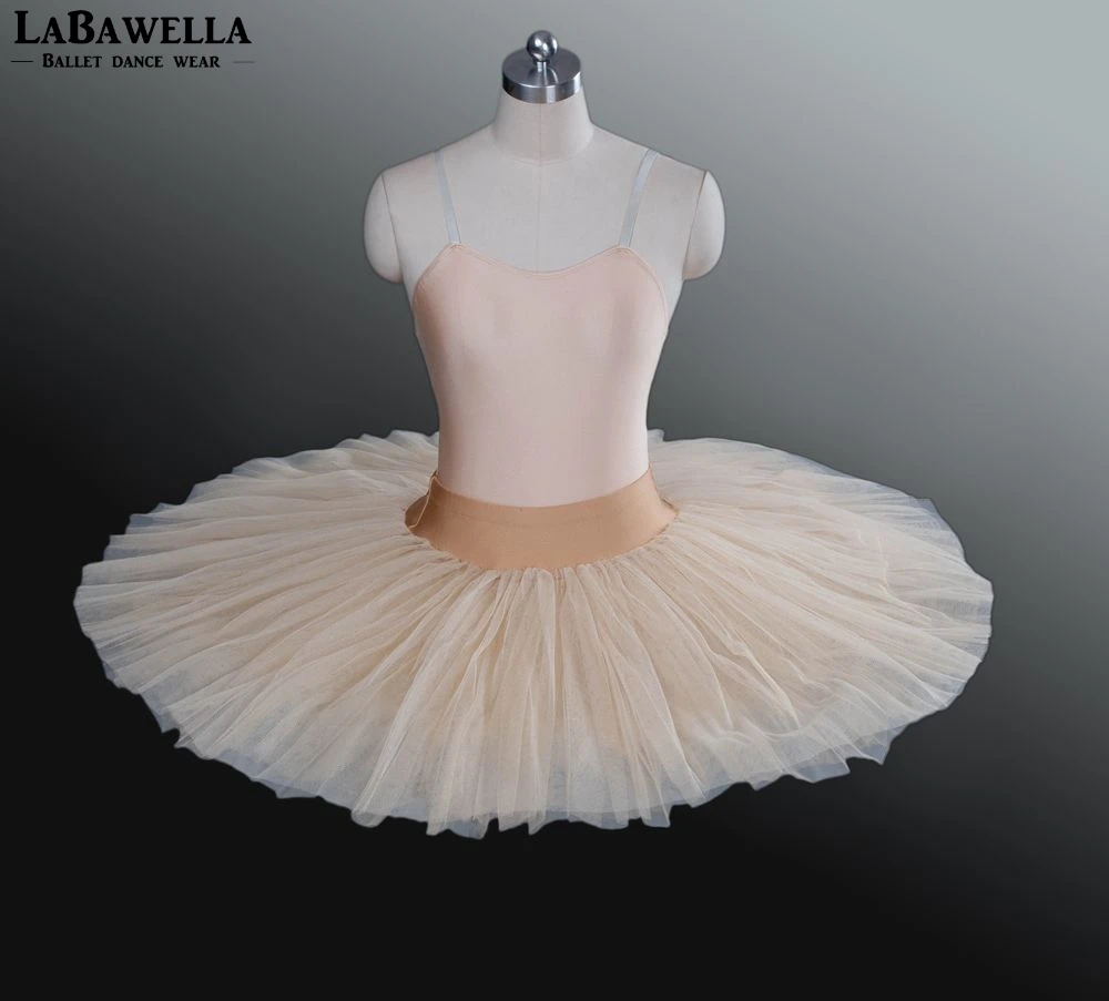 

professional ballet tutu costume BT8923 pancake beige pink half ballet tutu women platter