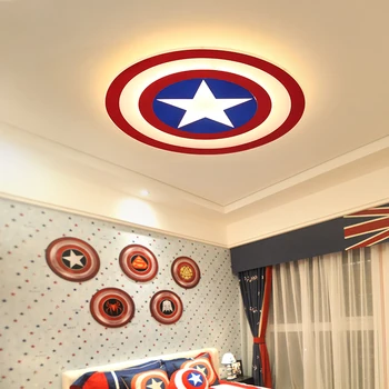 

2019 Luminaire Abajur Acrylic Led Ceiling Light Captain America With Remote Control For Child Room Furnace Lamparas Techo Lamp