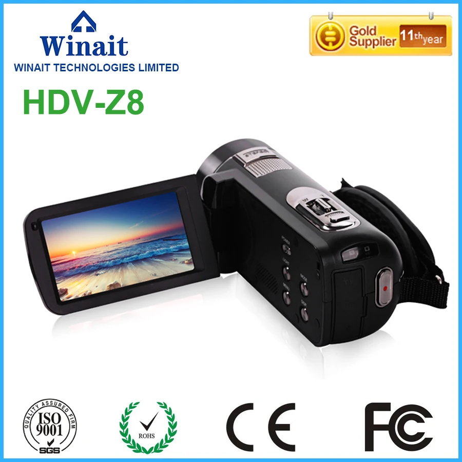 USB 2.0/TV out/MSDC/HDMI interface digital video camera HDV-Z8 24mp 1080p rechargeable lithium battery pro digital camcorder