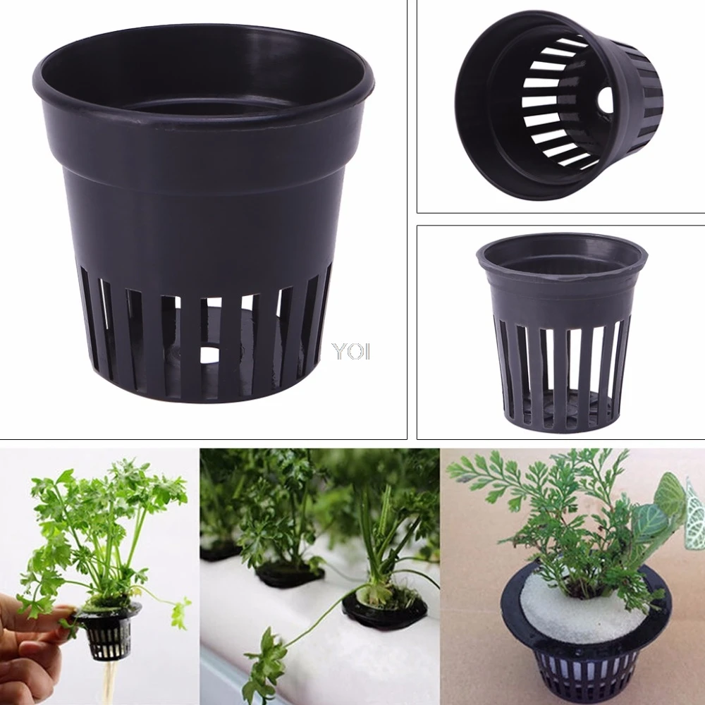 

10pcs/Set Plastic Pot Baskets Aquarium Aquatic Water Flower Plant Grass Cultivate Planting Decoration L Size For Fish Tank
