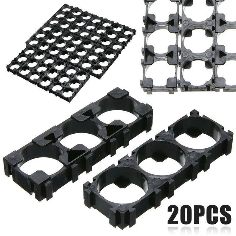 

20pcs 3x Cell 18650 Battery Spacer Professional 18650 Battery Radiating Shell Plastic Heat Holder Bracket Mayitr
