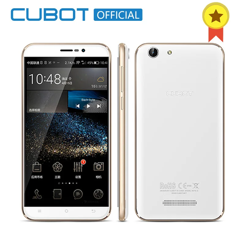 Cubot Note S 4150mAh Battery Cellphone 5.5inch 1280X720 Android 6.0 Smartphone 3G WCDMA 2G RAM 16G ROM Mobile Phone