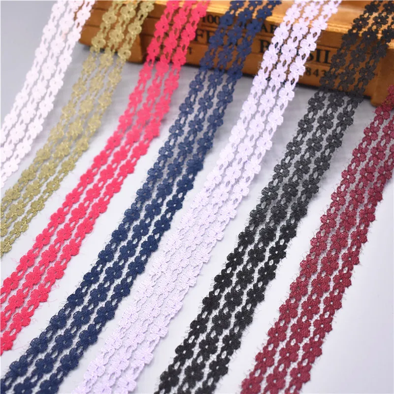 

2018 New 10 Yard Lace Ribbon Tape 27mm Wide Trim DIY Handicrafts Embroidered Net Cord For Sewing Decoration african lace fabric