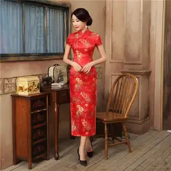 Шанхай история Китайский традиционный Костюмы длинное платье Qipao народном стиле из искусственного шелка платье Ципао восточные платья 6