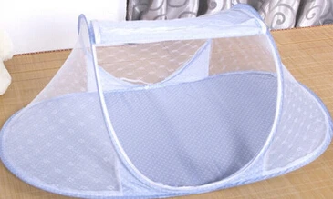 Летний стиль Портативный детская кровать складной Сетки от комаров новорожденных Подушки матрас Подушки детские - Цвет: Зеленый