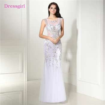 

See Through 2019 Prom Dresses Mermaid Cap Sleeves Tulle Beaded Crystals Sexy Long Women Prom Gown Evening Dresses Robe De Soiree