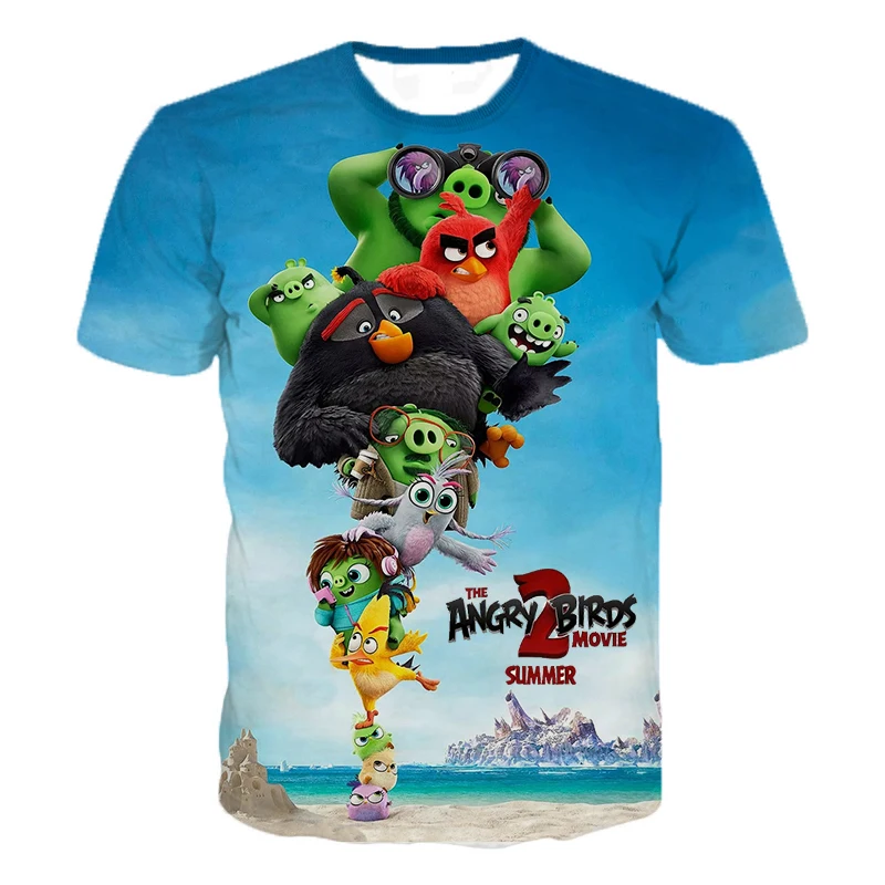 2019 Новое поступление футболка с 3D принтом Angry Birds Movie 2 женская и мужская
