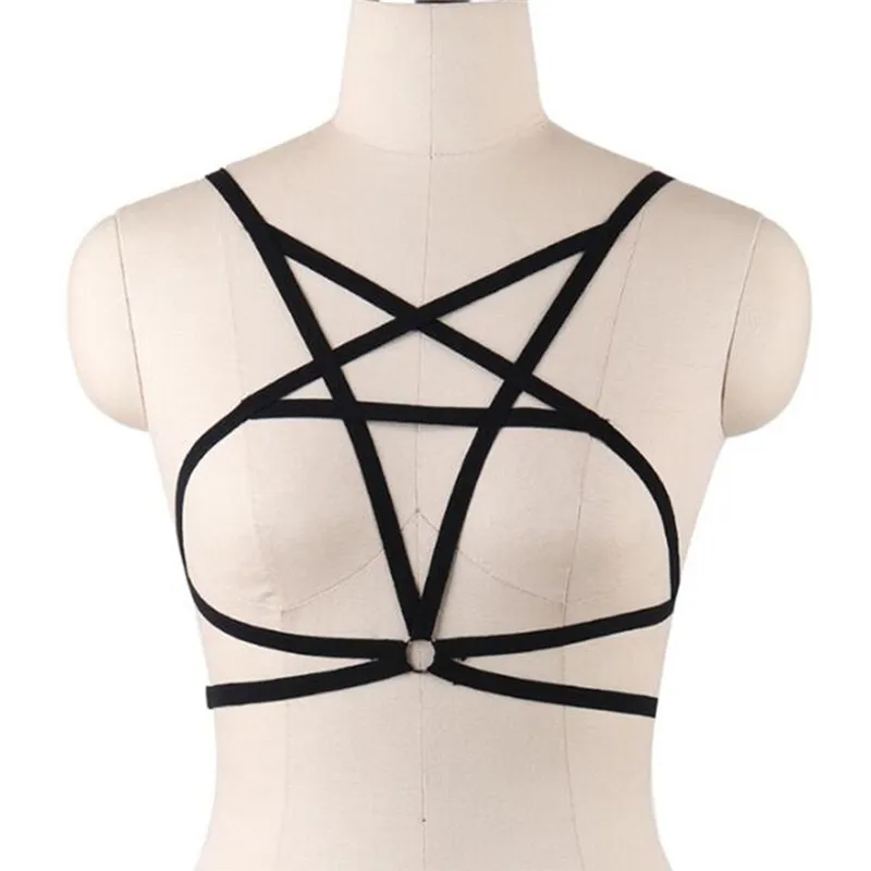 Пирсинг перегородки Nombril стиль для женщин сексуальная цепь тела портупея для бикини рубашка бюстгальтер на шнуровке Slave Crossov кулон ожерелье - Окраска металла: A