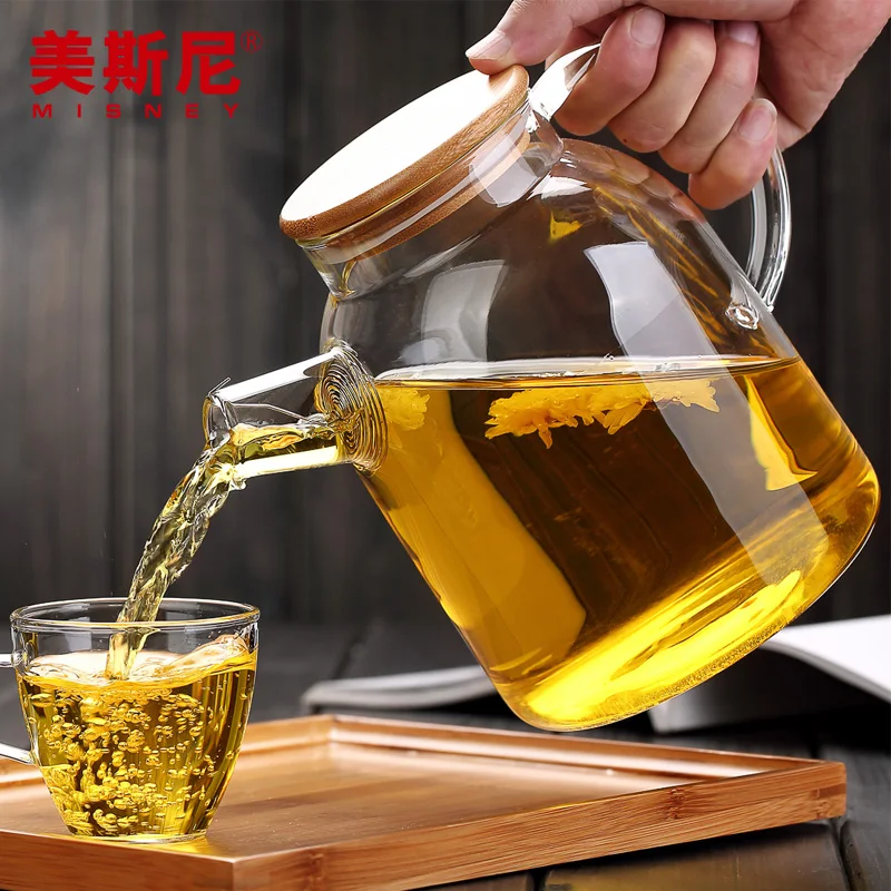 

High temperature suited glass tea sets health pot filter cold water kettle