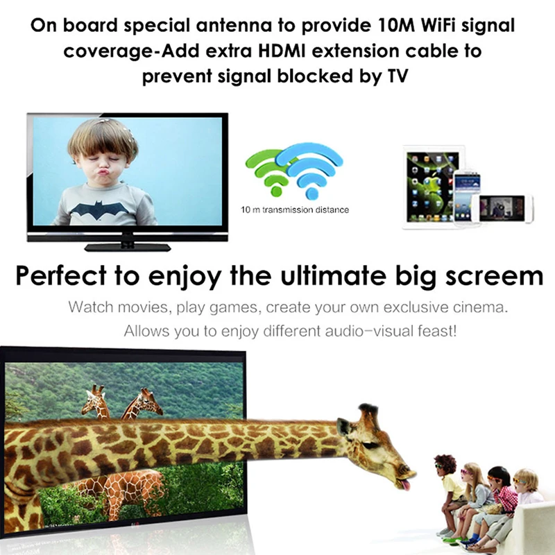 Larryjoe Q1 wifi Дисплей usb-модем для ТВ Miracast Поддержка HD1080P Airplay DLNA для ТВ монитора IOS Android с AV мощностью