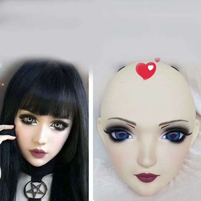 ZI-02) женская сладкая девочка смолы половина головы Kigurumi маска с BJD глаза Косплэй японского аниме роль маска Лолиты переодеванию куклы