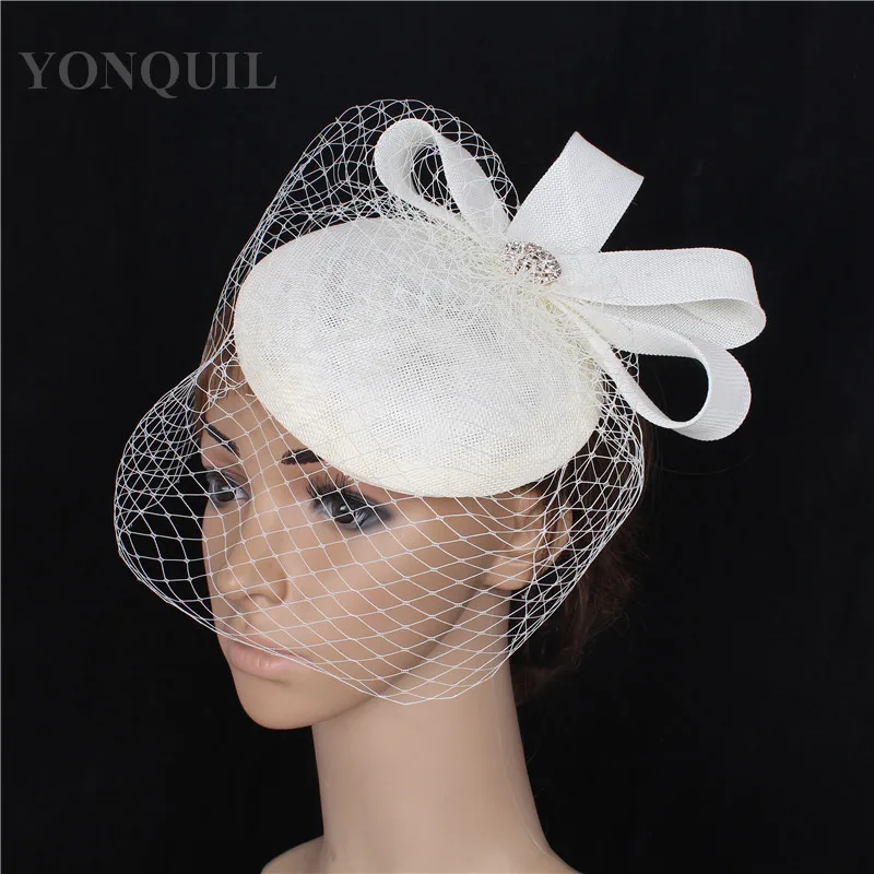 Buy ivory fascinator with birdcage veils imitation