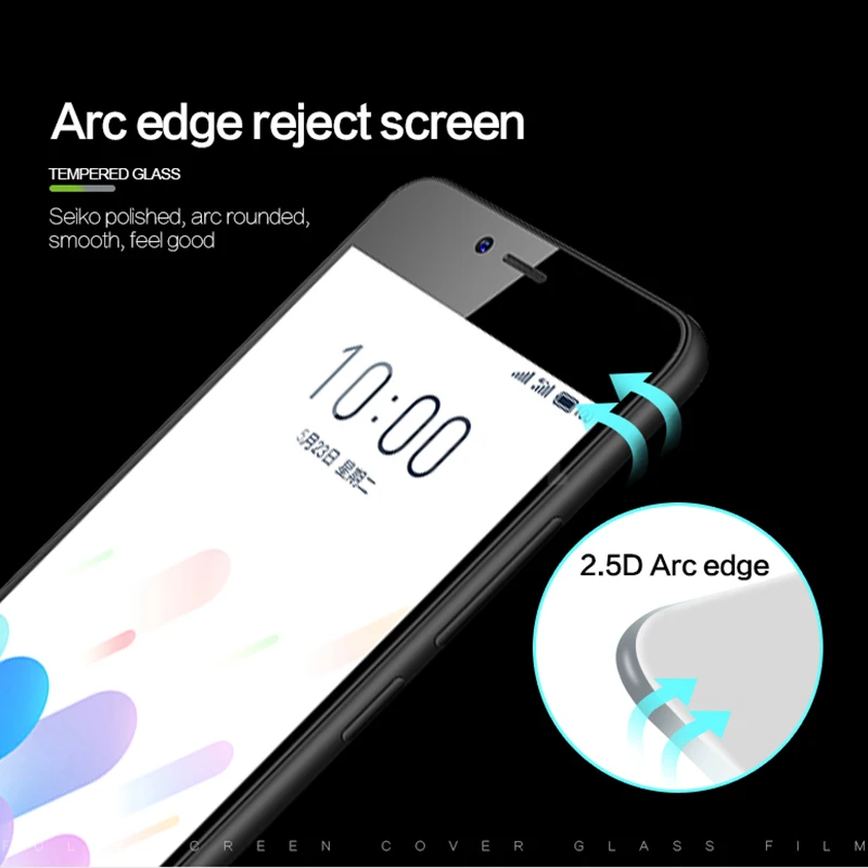 Закаленное стекло с полным покрытием для Meizu M5C M710H защитная пленка M 5 C M5 5c A5|glass for