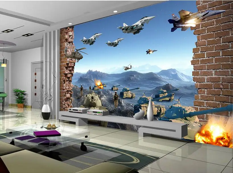 

3d wallpaper high-end custom mural non-woven wall sticker 3 d battlefield broken wall painting 3d wall room murals wallpaper