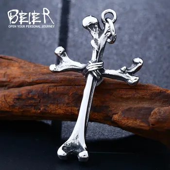 

BEIER 2017 Punk stainless steel clavicle corss pendant &necklace for man women charm choker free shipping LLBP8-281R