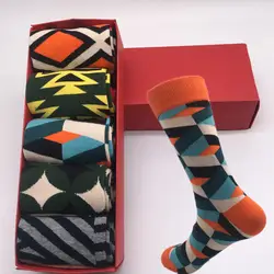Мода Для мужчин носки Улица Skate Носки Happy Multi-Цветной Для мужчин носки № носки оптом без подарочной коробке