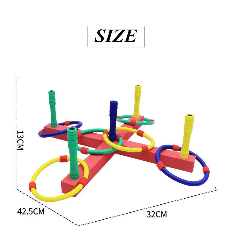 Один набор радуги метание кольцо игра обучающая смешная круг игра игрушка Дети бодрящие игры на открытом воздухе пластиковые метания круг