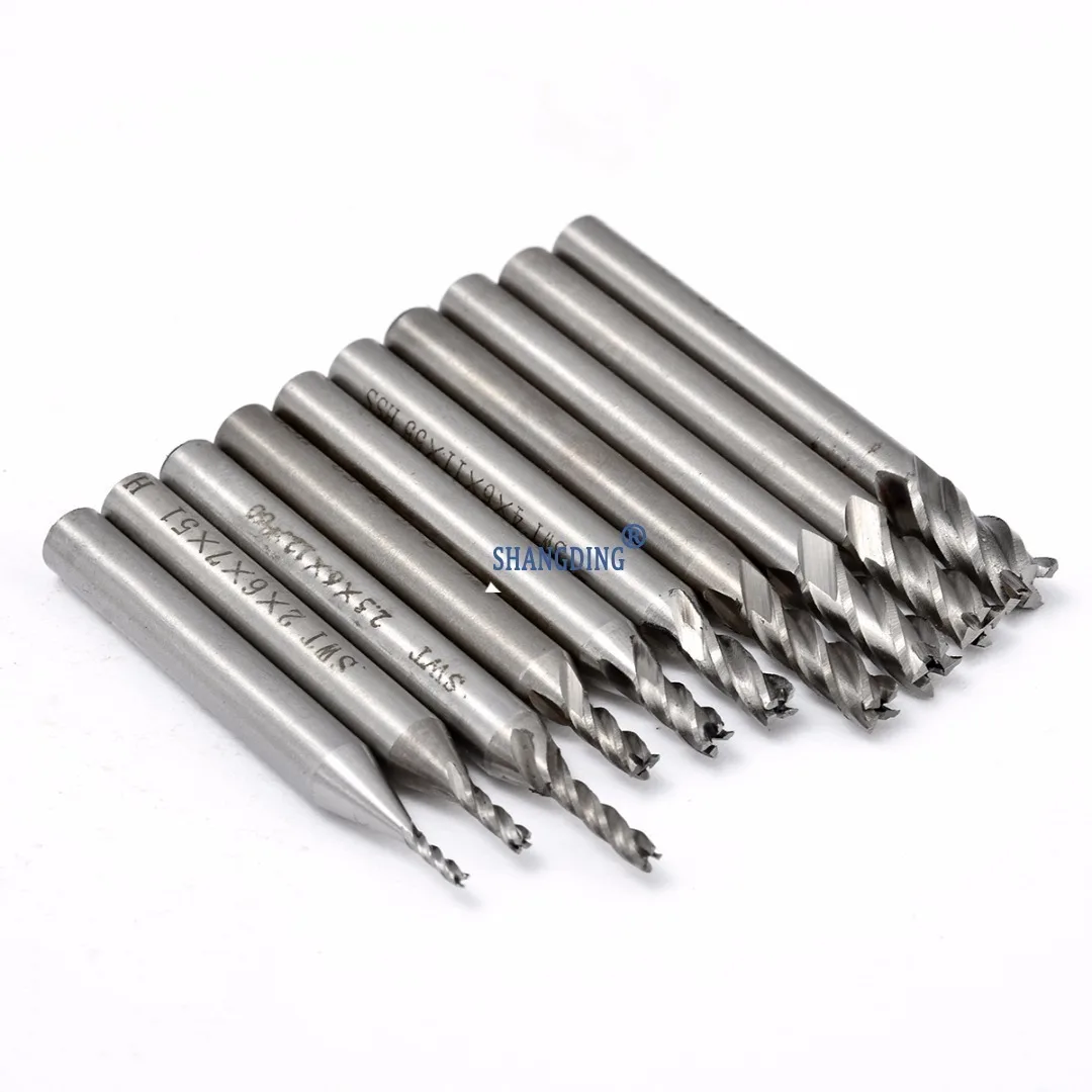 10Pcs HSS 4 Flute End Mill Super Quality Milling Cutter Tools Set 1.5/2/2.5/3/3.5/4/4.5/5/5.5/6mm