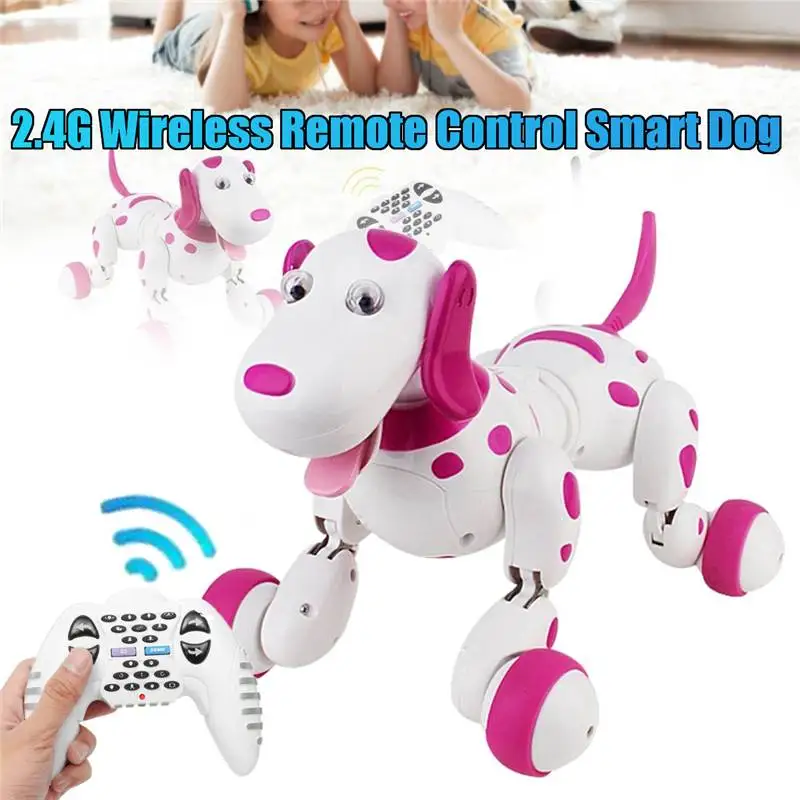 Domibot 2,4G RC умный танец прогулки дистанционное управление робот собака электронный Pet RC робот розовый