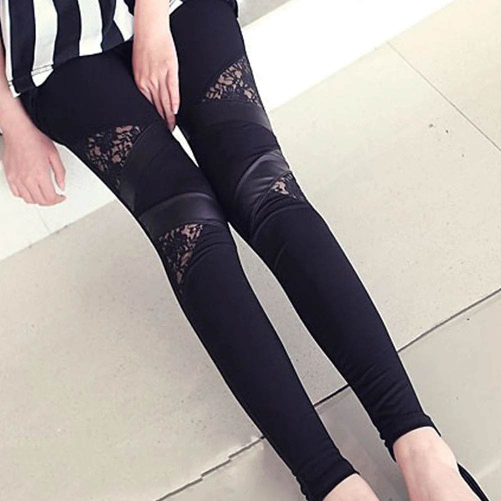 Sexy Slim Embroidered Lace Stretch Leggings Pencil Pants Skinny female ...