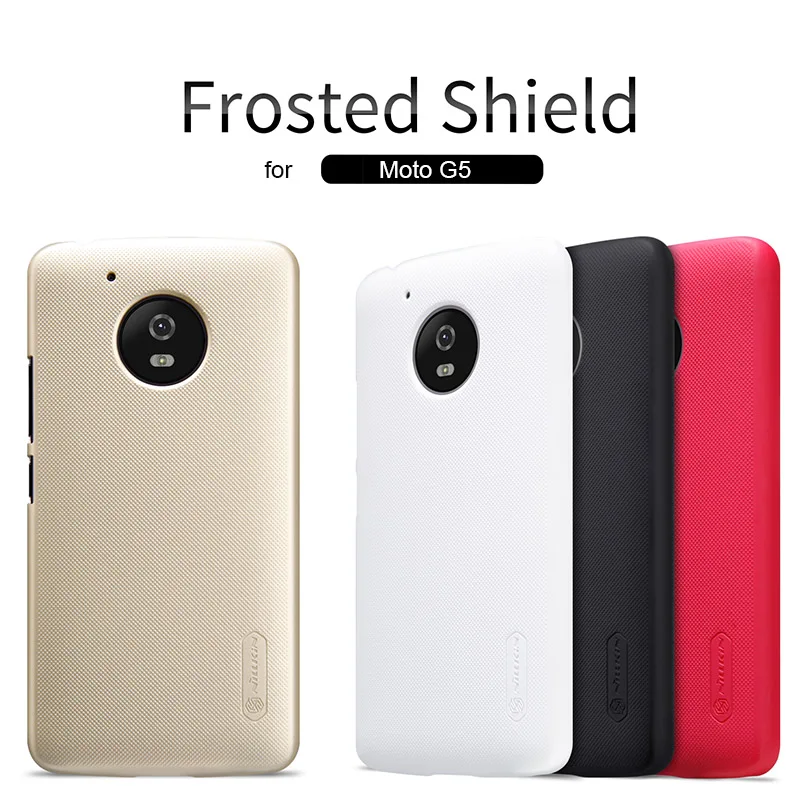 

for MOTO G5 5.0" Nillkin Super Frosted Shield Hard Back PC Cover Case for MOTO G5 Phone Case +Screen Protector