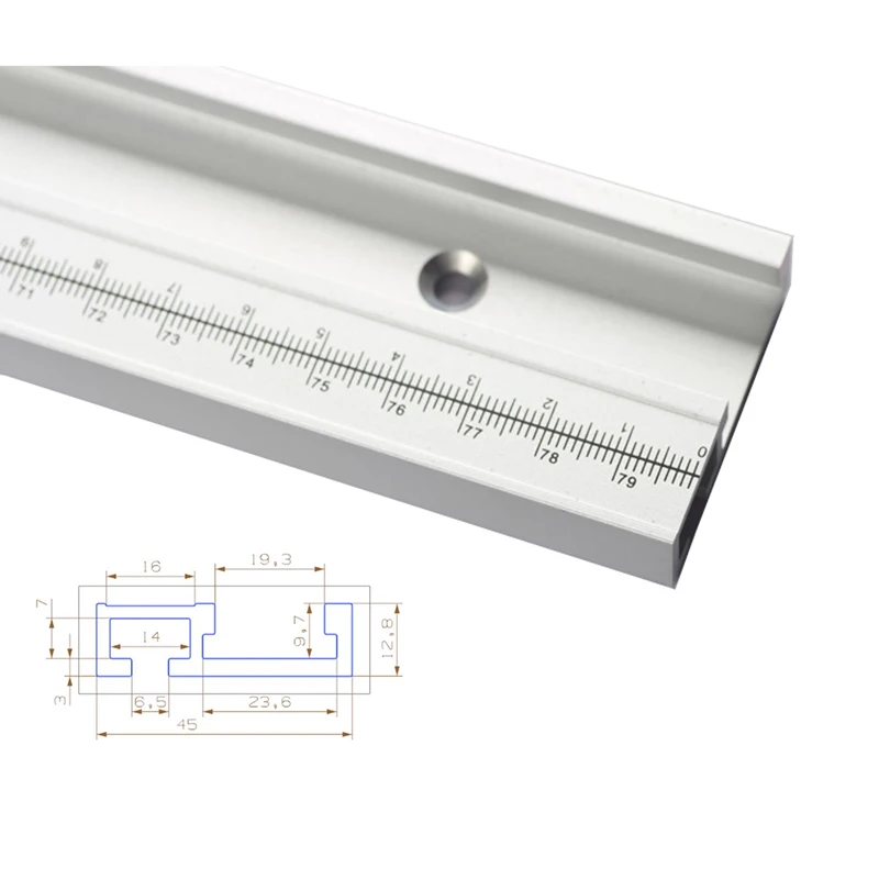 

800mm (31.5inch) Standard Aluminium T-track 45mm Thickness Woodworking DIY Tool