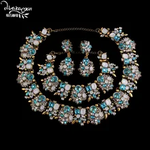 Dvacaman Brand 2017 Indian Wedding Bridal Three Jewelry Sets Luxury Crystal Engagement Party Accessories Women Bijoux Femme V94