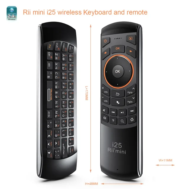 $US $26.52  MINIX Rii mini i25 Russian Version Keyboard Remote USB Wireless Air Mouse for MINIX NEO U9-H Androi