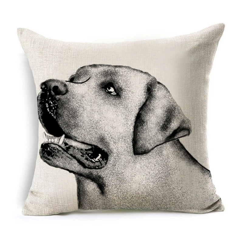 

Linen Cushion Cover Lovely Cartoon Animals Dog Printed Easter Pillow Cover For Sofa Home Decoration Accessories Funda Cojines