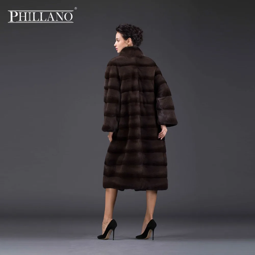 PHILLANO 2016 Зимнее Полупольто Женская Элегантная Норковая Шуба Для Женщины Меховое
