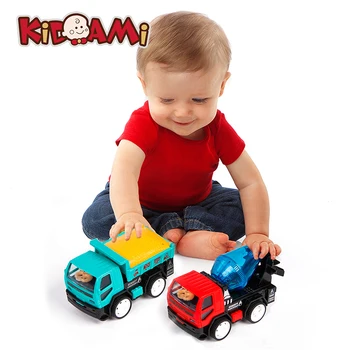 

KIDAMI Friction Powered Car Toys Set of 3 for Boy, Push and Go Cars Construction Play Vehicles Set,toys for children