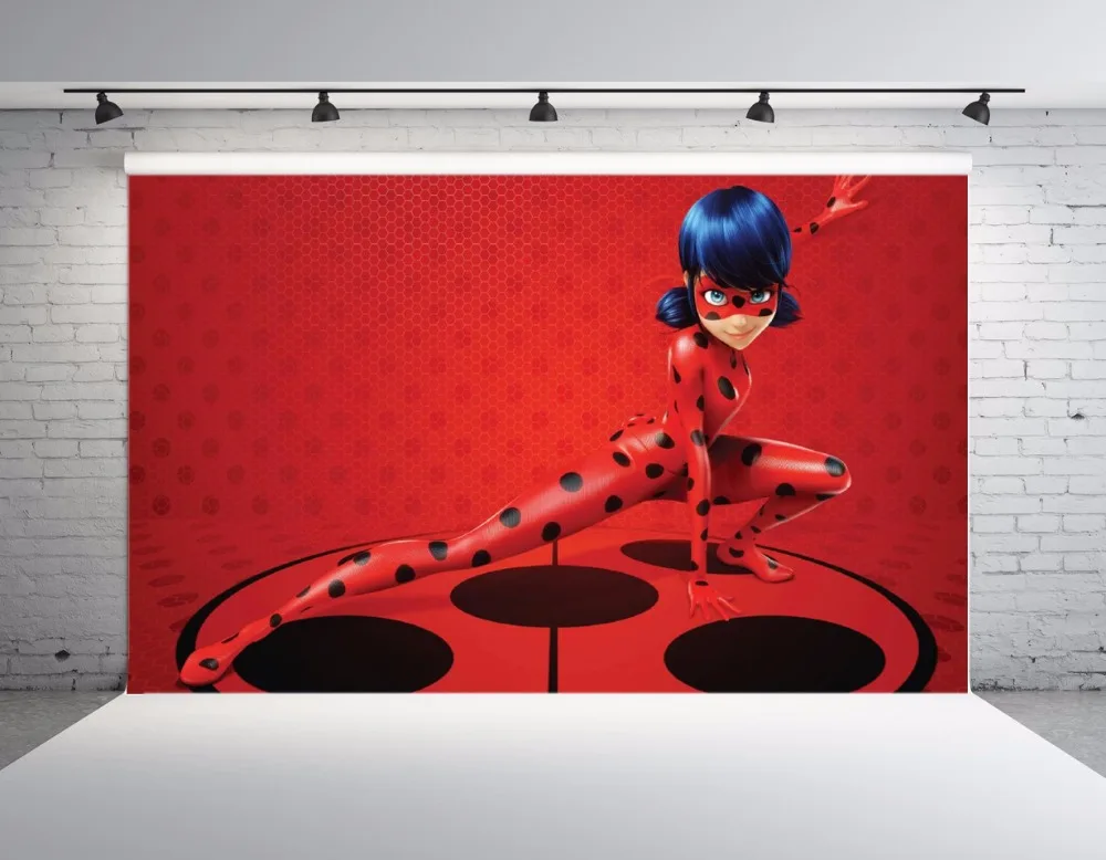 

SHENGYONGBAO Vinyl Custom Photography Background Digital ladybug theme Photography Backdrops SQ-2003