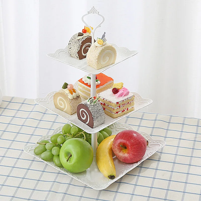 

2 or 3 Layer Fruit Plate Cake Stand Kitchen Accessories Home Party Dessert Storage Rack Festival Supplies Storage Holder