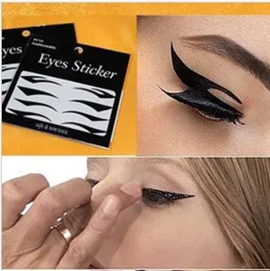 

4Pair Sexy Black Cat Style Tattoo Eyeliner Eyes makeup Sticker & Smoky Double Eyelid Tape