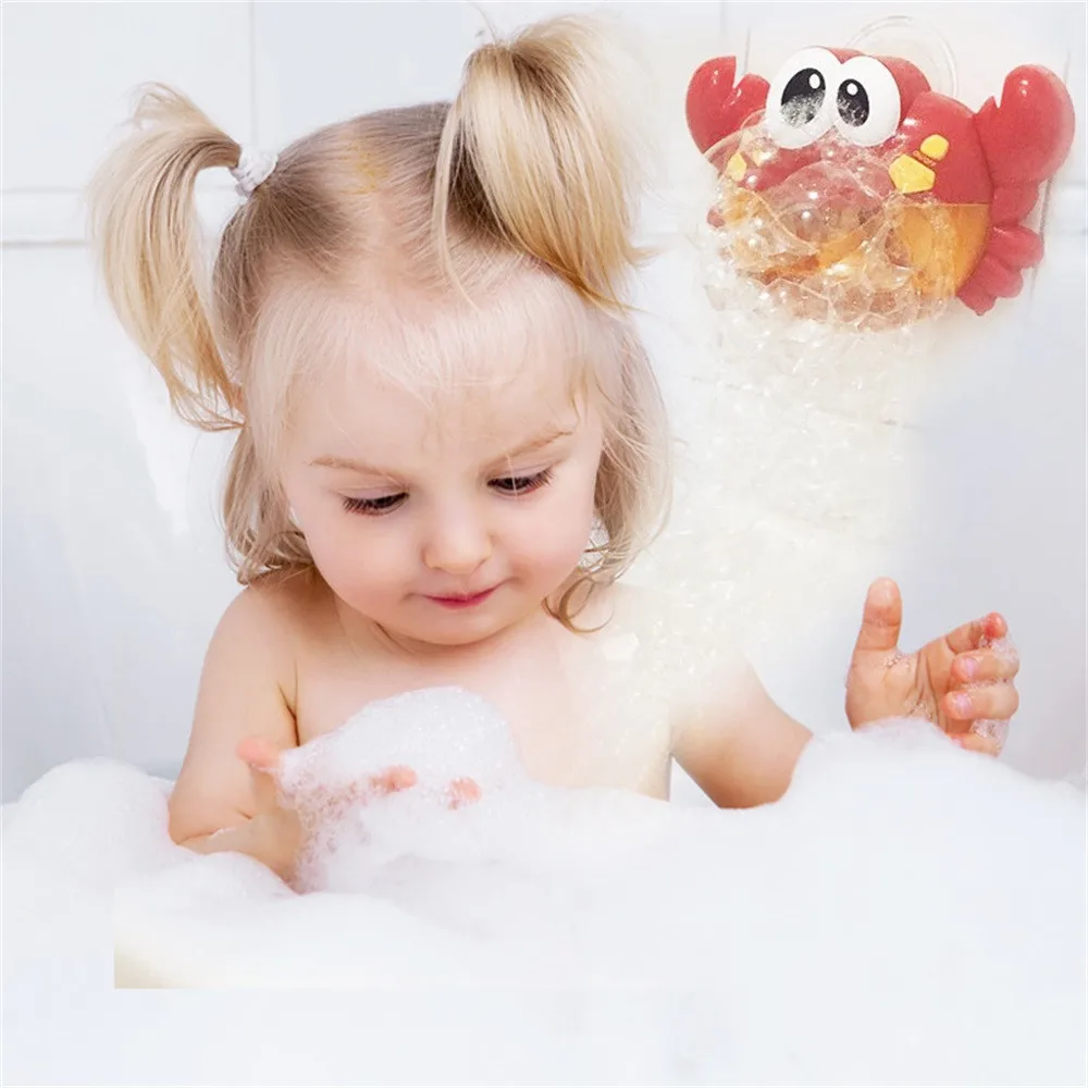 cheap Crabs Bubble Machine Baby Bath Toys For Children Funny Bath Music Bubble Maker Bathtub Pool Swim Soap Machine Kids Bathroom Toys