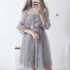 Summer Japanese Lolita Lace Dress Soft Kawaii Floral Vintage Flowers Women Sexy Clothing Sweet Pleated Femme Two Piece Sets ► Photo 2/6