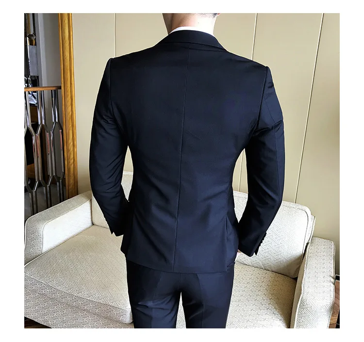 slim fit male 3 piece suits wedding dress Men's Business Casual jacket Wedding Prom Dinner Gown Wear Suits Groomsman tuxedos