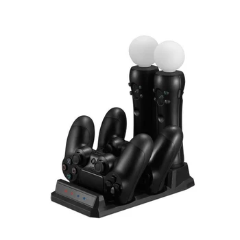 

4 in 1 Game Fast Charger Double Charging Dock Station Port Base for L/R PS Move for PS4 Wireless Bluetooth Controller Charger