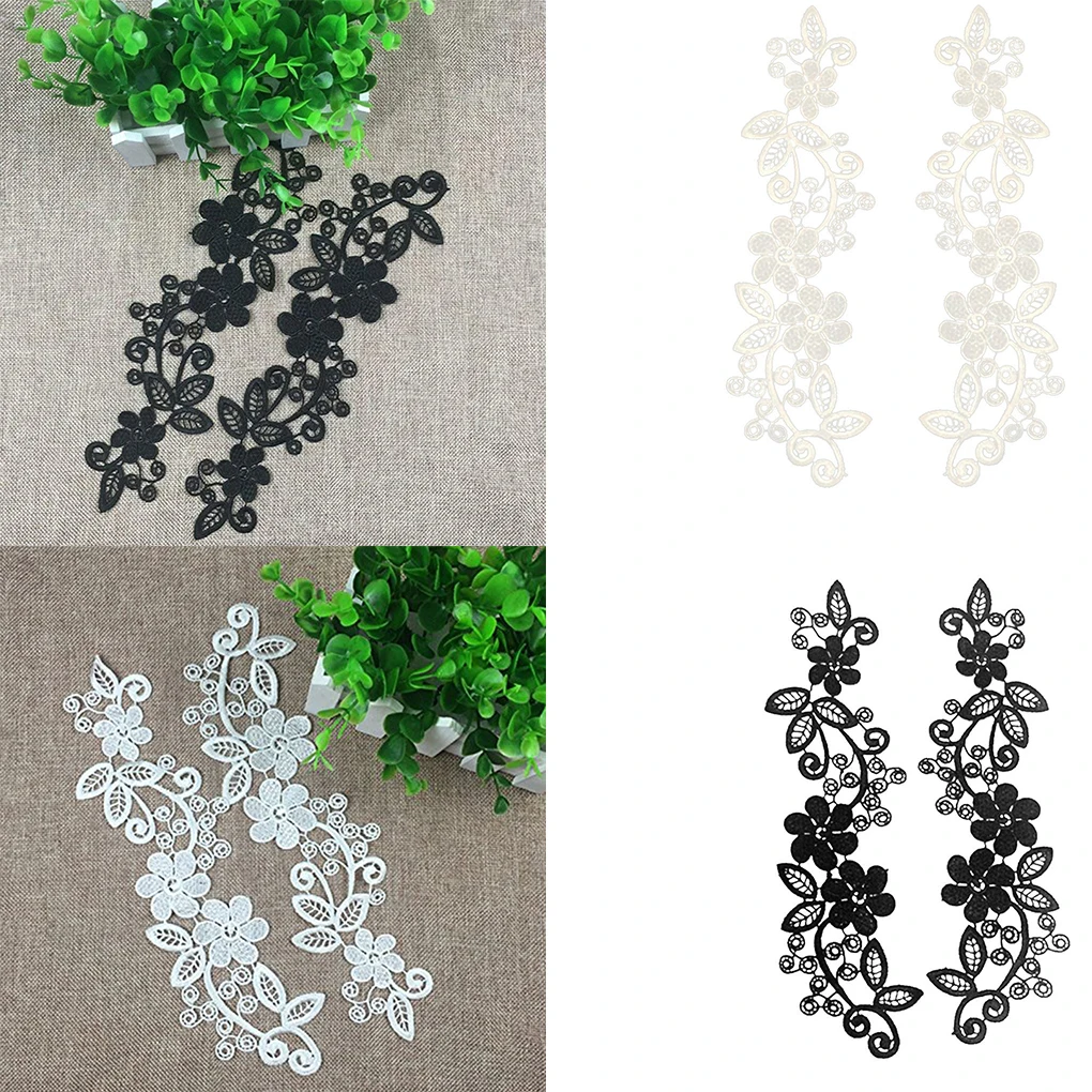 

2pcs White/Black DIY Accessories Lace Polyester Wild Decorative Stickers Shirt Dress Clothes Hollow Collar