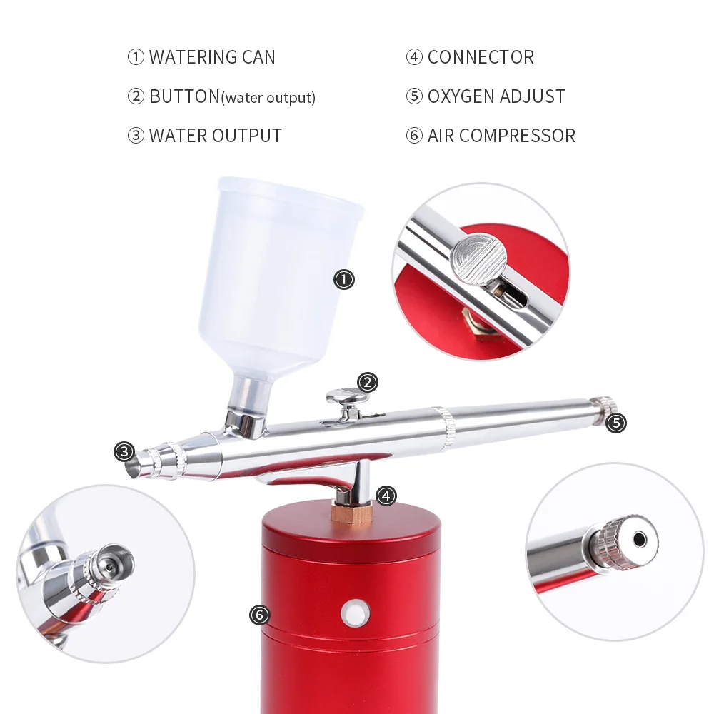 Аэрограф набор для макияжа с компрессором Spary Gun 0,3 мм Насадка для лица и кожи лица инструмент для украшения ногтей краски татуировки аэрограф