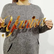 На заказ Зеркало Золотой Знак BabyShower Свадебные украшения персонализированные акриловые имя знак вечерние настенные вешалки