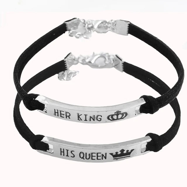 Fashion Jewelry Real Love Letter Her King His Queen Fashion Jewelry Real Love Letter Her King His Queen Hand Bracelet Customize Bracelets Bangles