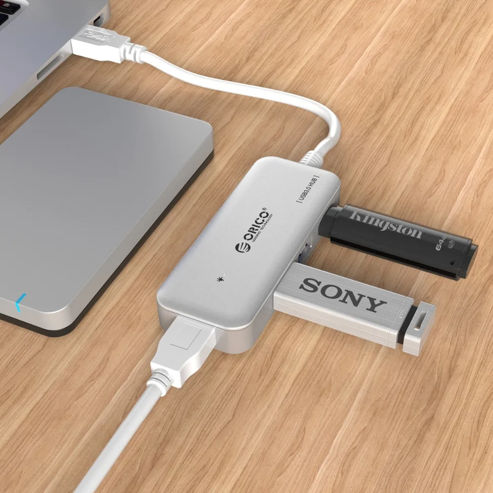 ORICO USB 3,0 концентратор 4 порта мини концентратор Поддержка OTG функция для MacBook ноутбук планшетный компьютер OTG usb-хаб 15 см длина кабеля