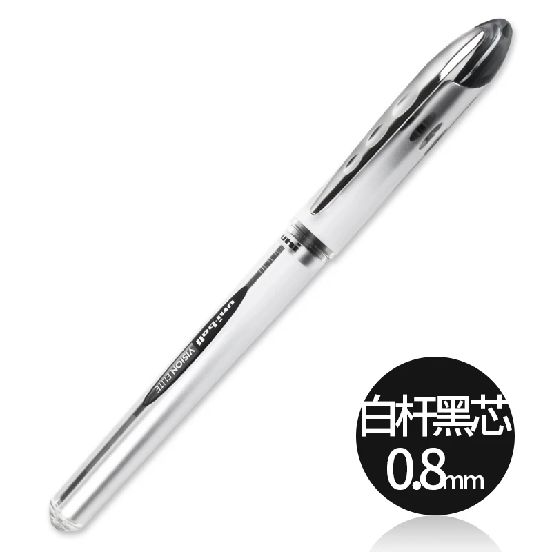 1 шт. гелевая ручка UNI Mitsubishi 0,5/0,8 мм Vision Elite Space шариковые UB-205 прямые шариковые ручки большой емкости для письма - Цвет: UB-200 Black 0.8mm