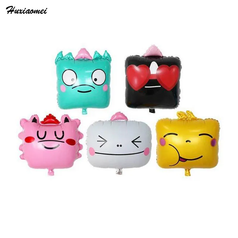Huxiaomei 5pcs Cute Expression Smiling Faces Aluminum Foil Balloons Baby Shower Wedding Party Decoration Children's Toys Balloon |