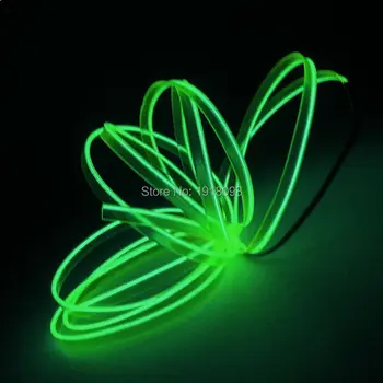 

2019 Hot 360 degrees lighting LED Strip EL Wire Tube Rope Flexible Neon Light 2.3mm-skirt 3 Meters Green Car Inside Decoration