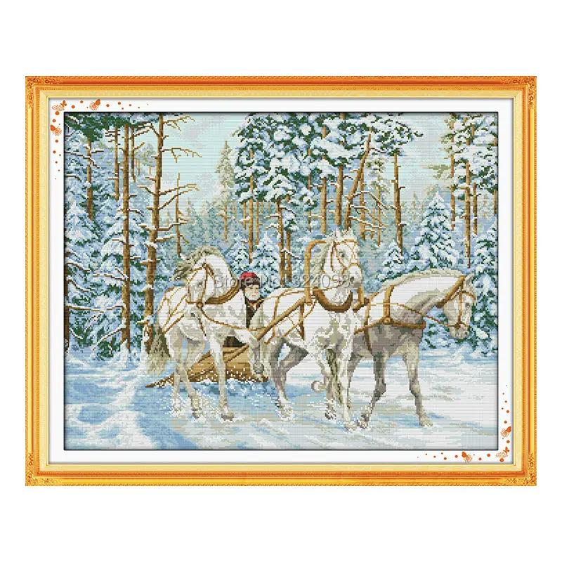 

Wholesale Needlework,Stitch,11CT 14CT Cross Stitch,Sets For Embroidery Kits,The wild geese in the forest Cross-Stitching