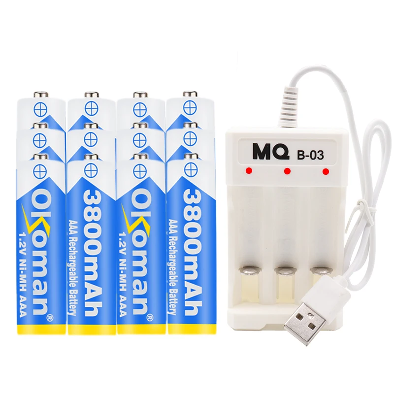 Новинка 2019 1 2 V 3800mAh Ni MH AAA Предварительно заряженный перезаряжаемый аккумулятор aaa