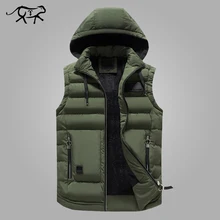 Мужские зимние куртки повседневные Толстые мужские жилеты без рукавов пальто с капюшоном Мужской Хлопковый мягкий теплый тонкий кашемировый жилет с большим карманом