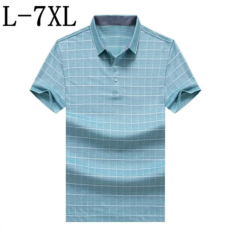 

Size 5XL 6XL 7XL 2019 New Summer England Style Polo Shirt Men Short Sleeve Breathable Men's Polos Top Brand Plaid Camisa Polo